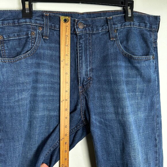 Levis Jeans Mens 33x30 569 Blue Loose Straight Dark Wash Whiskered Cotton Denim - Picture 8 of 8